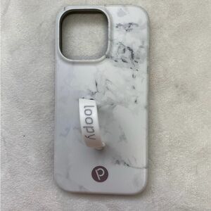 Loopy phone case iPhone 13 Pro marble gray print